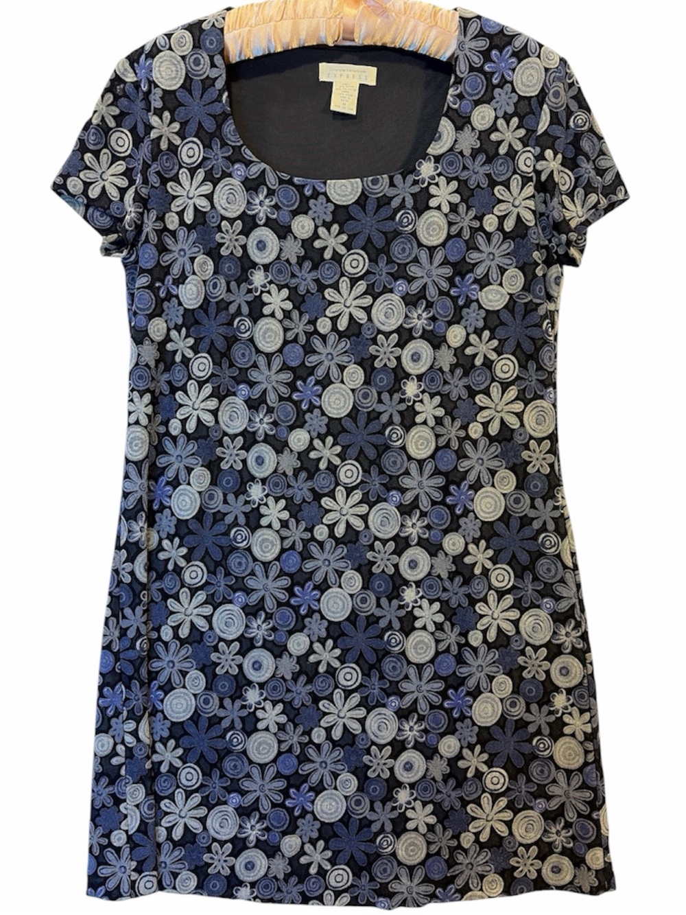 Vintage Express Floral Mini Dress. Size Medium